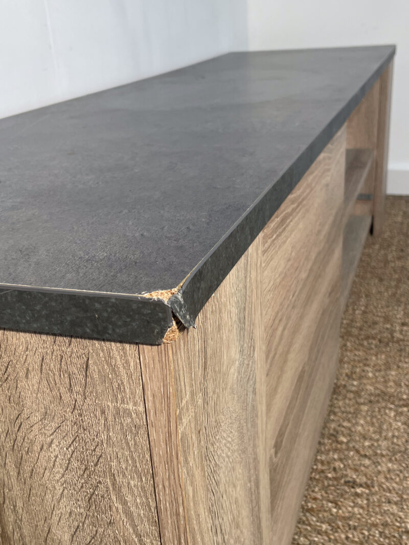 Meuble TV long bois et gris – Image 5