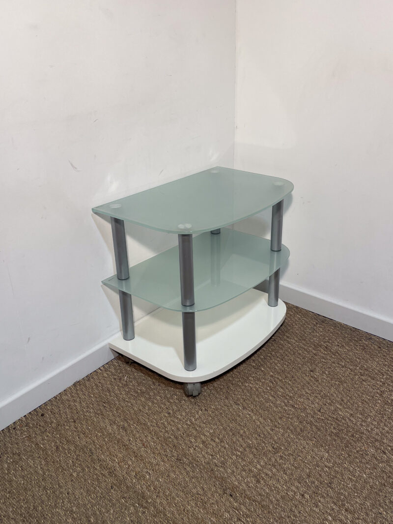 Table de chevet à 3 niveaux en verre trempé