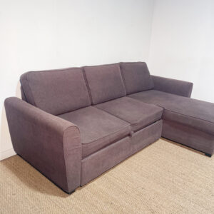 Canapé d'angle en tissu marron
