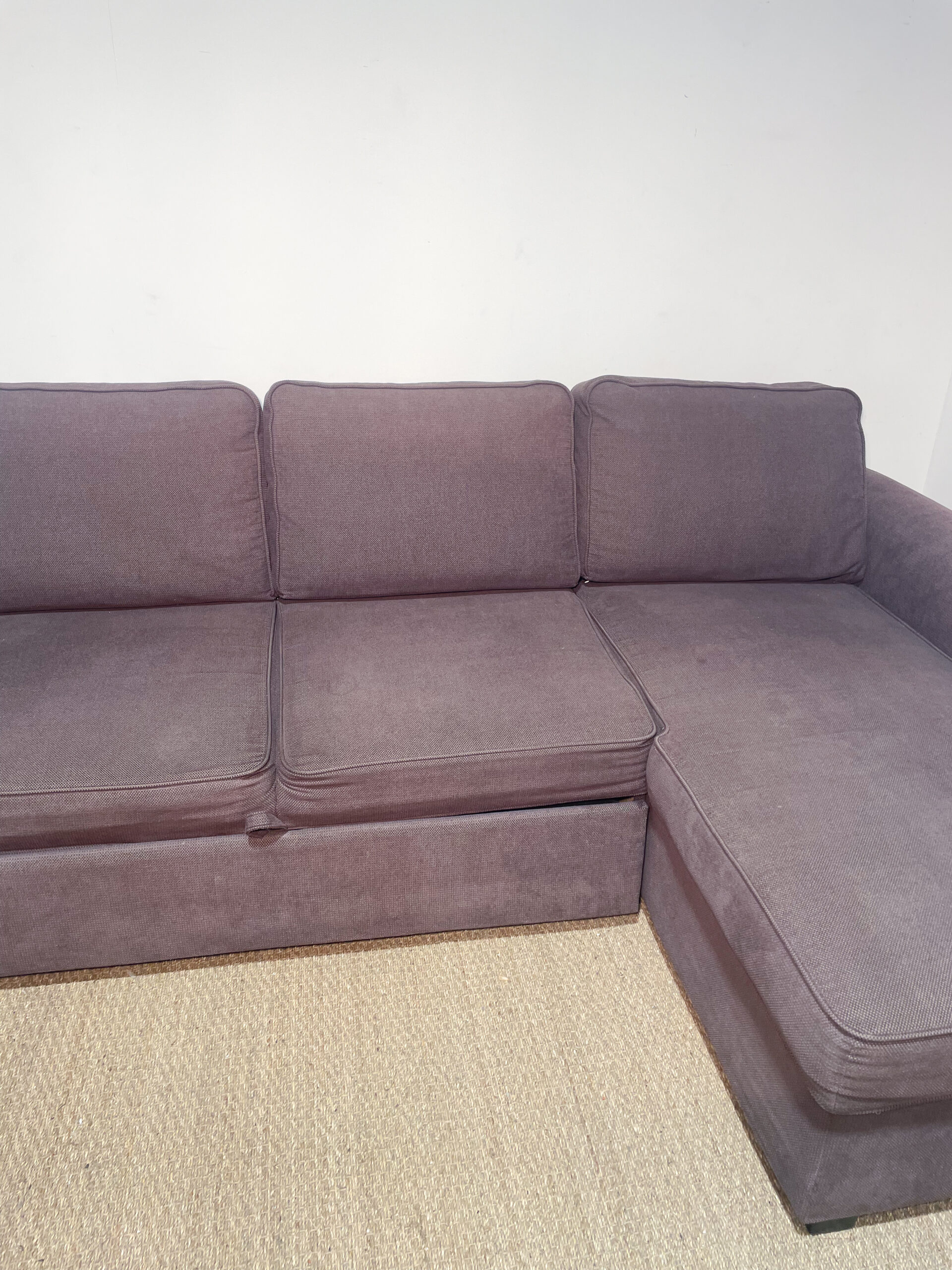 Canapé d'angle en tissu marron – Image 2