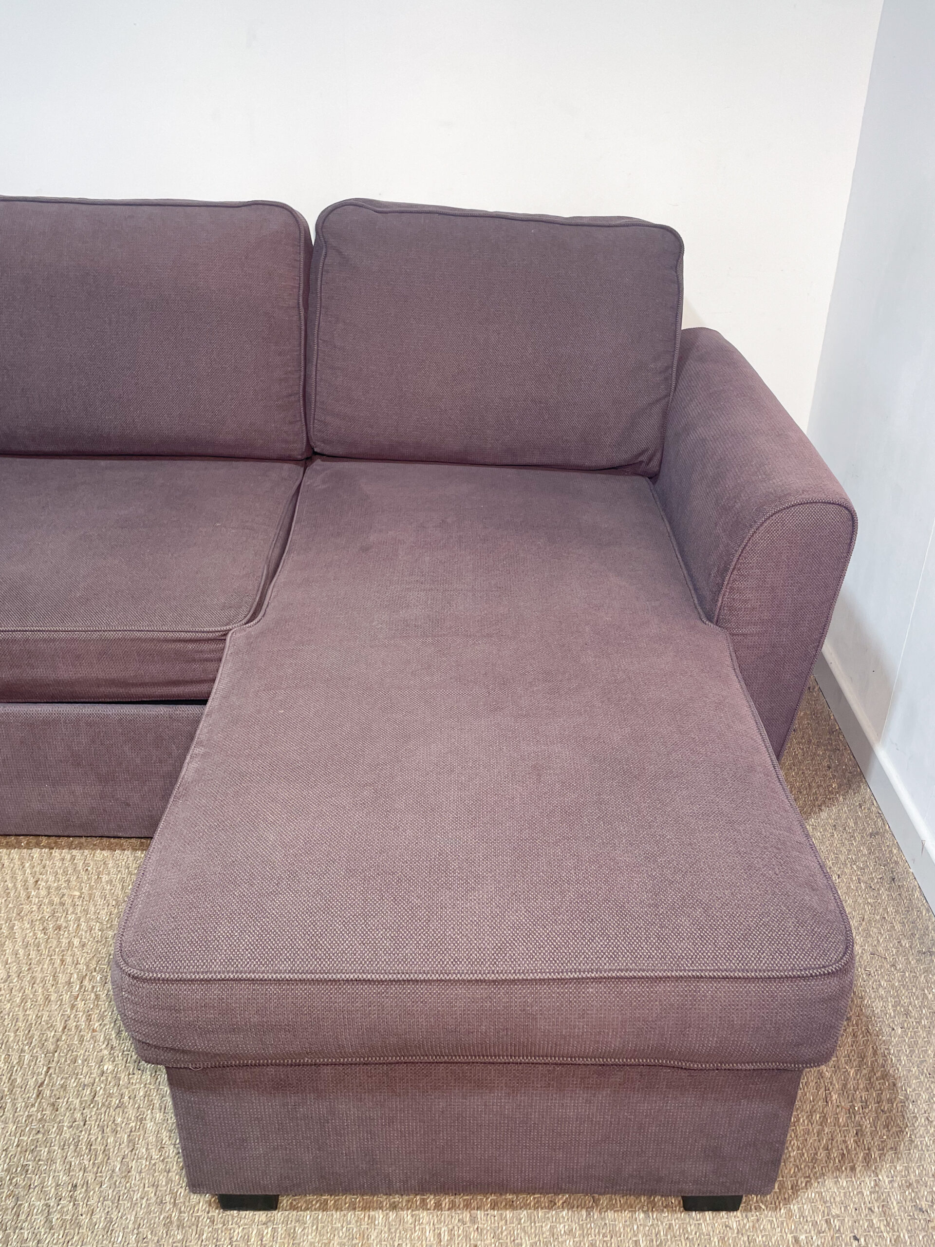 Canapé d'angle en tissu marron – Image 3