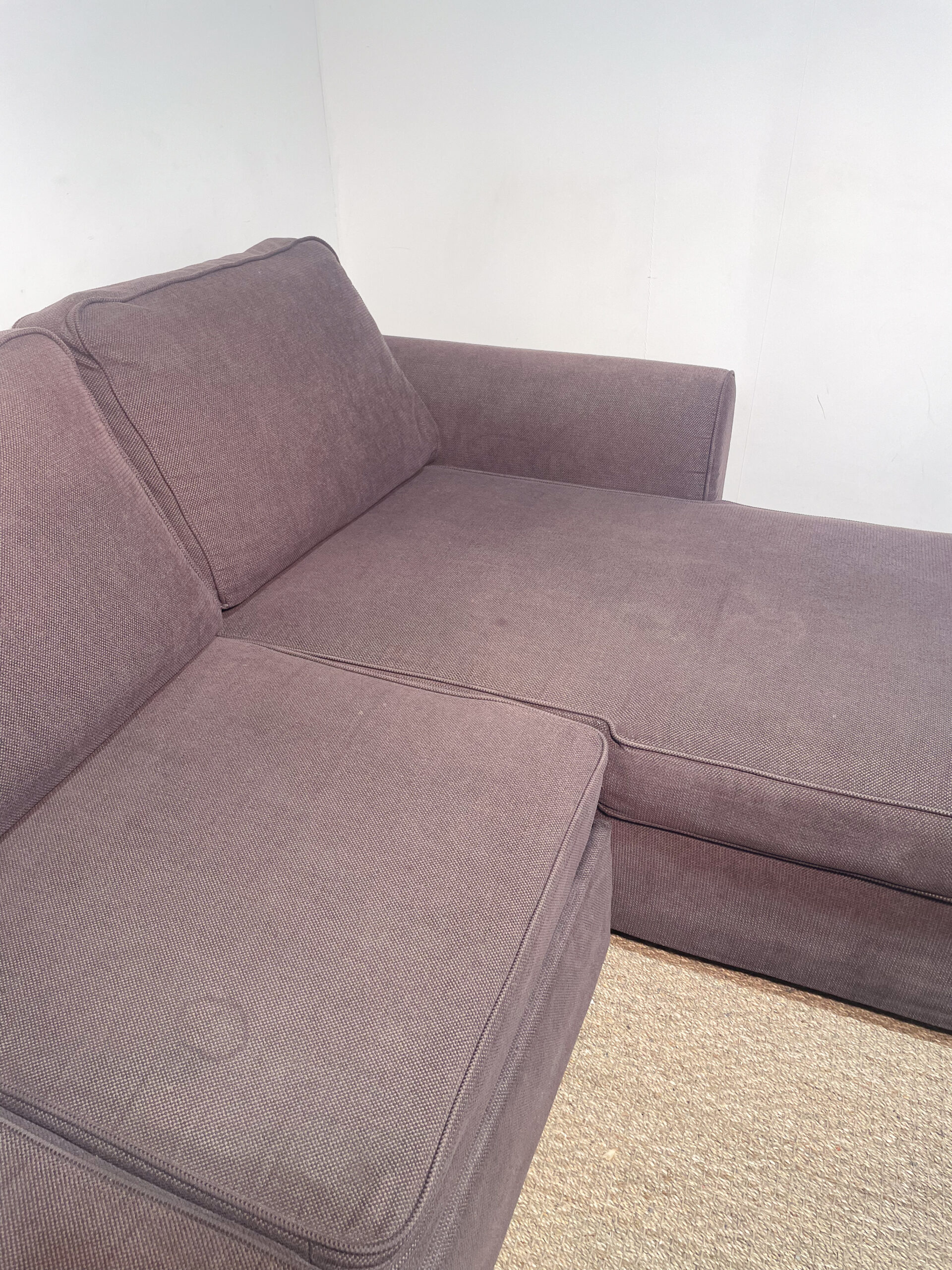 Canapé d'angle en tissu marron – Image 4